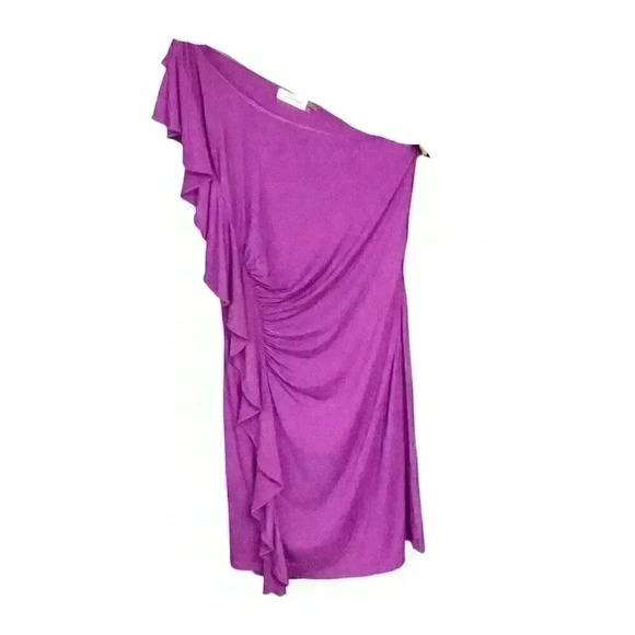 Calvin Klein One-Shoulder Ruffle Dress Size 6 - Picture 1 of 5